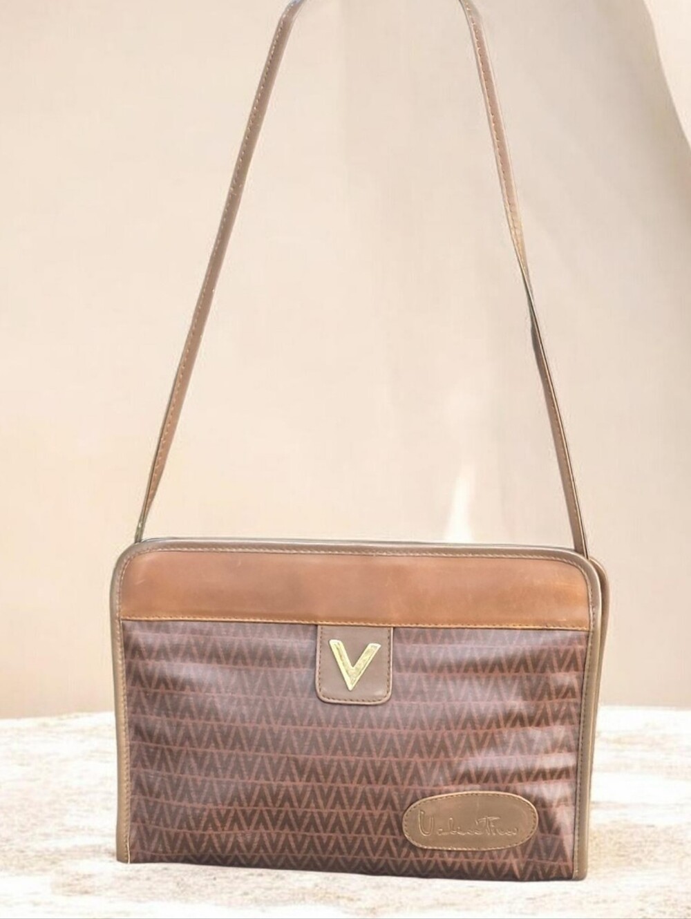 Mario Valentino Vintage Clutch or Shoulder Bag, Geometric Pattern